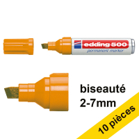 Offre : 10x Edding 500 marqueur permanent (2 - 7 mm pointe biseautée) - orange