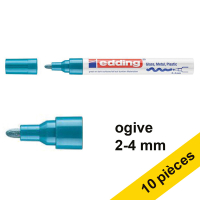 Offre : 10x Edding 750 marqueur peinture à encre laquée (2 - 4 mm ogive) - bleu clair