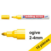 Offre : 10x Edding 8750 marqueur peinture spécial industrie (2 - 4 mm ogive) - jaune