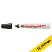 Offre : 10x Edding 950 marqueur spécial industrie (10 mm ogive) - noir