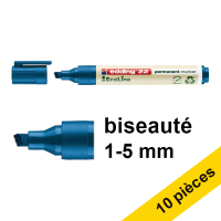 Offre : 10x Edding EcoLine 22 marqueur permanent (1 - 5 mm biseauté) - bleu