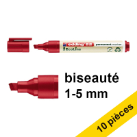 Offre : 10x Edding EcoLine 22 marqueur permanent (1 - 5 mm biseautée) - rouge