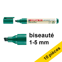 Offre : 10x Edding EcoLine 22 marqueur permanent (1 - 5 mm biseautée) - vert