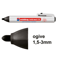 Offre : 10x Edding Retract 11 marqueur permanent (1,5 - 3 mm ogive) - noir