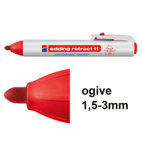 Offre : 10x Edding Retract 11 marqueur permanent (1,5 - 3 mm ogive) - rouge