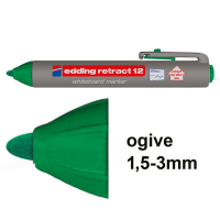 Offre : 10x Edding Retract 12 marqueurs pour tableau blanc (1,5 - 3 mm ogive) - vert