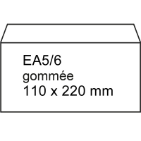 Enveloppe 110 x 220 mm - EA5/6 patte gommée (500 pièces) - blanc 201020 88099423 209002