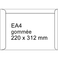 Enveloppe pochette 220 x 312 mm - EA4 patte gommée (250 pièces) - blanc 303160 209064