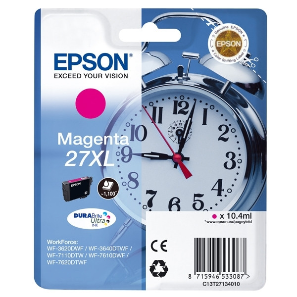 Epson 27XL (T2713) cartouche d'encre magenta à haute capacité (d'origine) C13T27134010 C13T27134012 902489 - 1