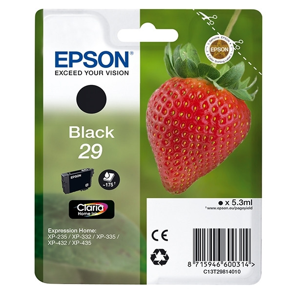 Epson 29 (T2981) cartouche d'encre noire (d'origine) C13T29814010 C13T29814012 900766 - 1