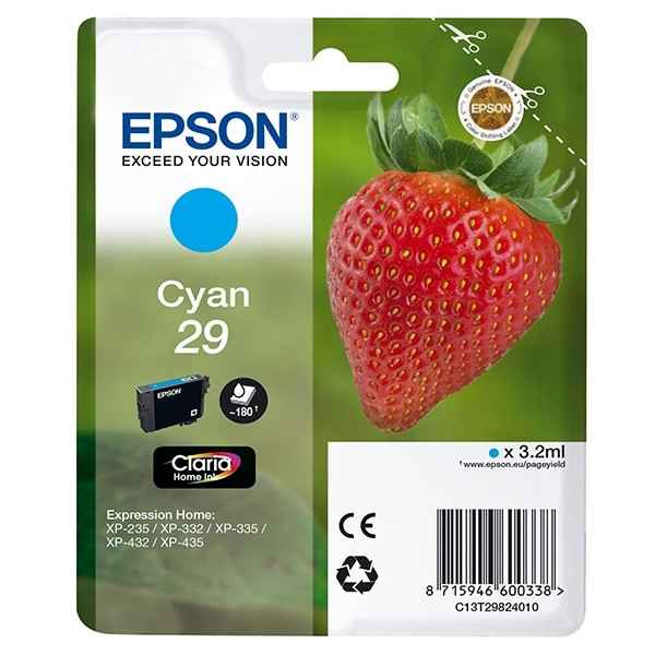 Epson 29 (T2982) cartouche d'encre cyan (d'origine) C13T29824010 C13T29824012 900767 - 1