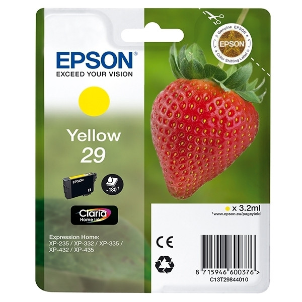 Epson 29 (T2984) cartouche d'encre (d'origine) - jaune C13T29844010 C13T29844012 026840 - 1