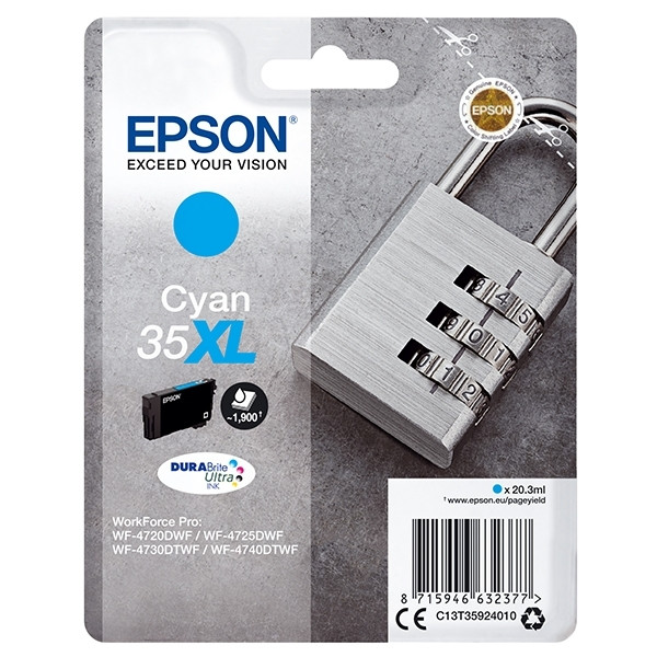 Epson 35XL (T3592) cartouche d'encre haute capacité (d'origine) - cyan C13T35924010 027036 - 1