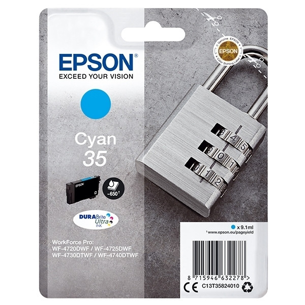 Epson 35 (T3582) cartouche d'encre (d'origine) - cyan C13T35824010 027028 - 1