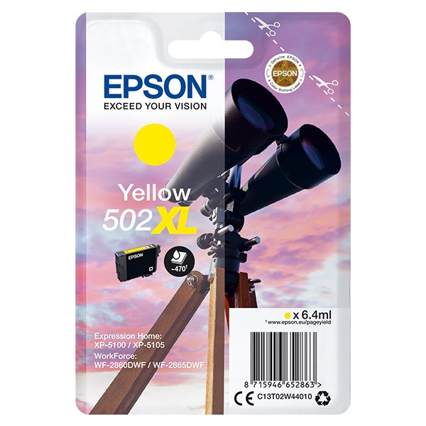 Epson 502XL cartouche d'encre jaune haute capacité (d'origine) C13T02W44010 C13T02W44020 902991 - 1