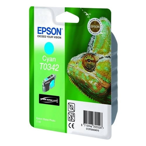 Epson T0342 cartouche d'encre cyan (d'origine) C13T03424010 022230 - 1