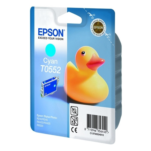 Epson T0552 cartouche d'encre cyan (d'origine) C13T05524010 022870 - 1