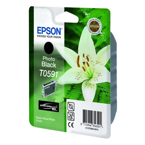 Epson T0591 cartouche photo d'encre noire (d'origine) C13T05914010 022950 - 1