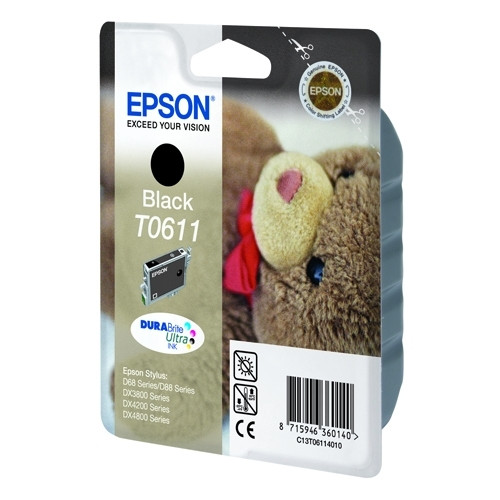 Epson T0611 cartouche d'encre noire (d'origine) C13T06114010 C13T06114012 023000 - 1