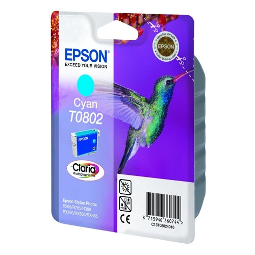 Epson T0802 cartouche d'encre (d'origine) - cyan C13T08024011 023075 - 1