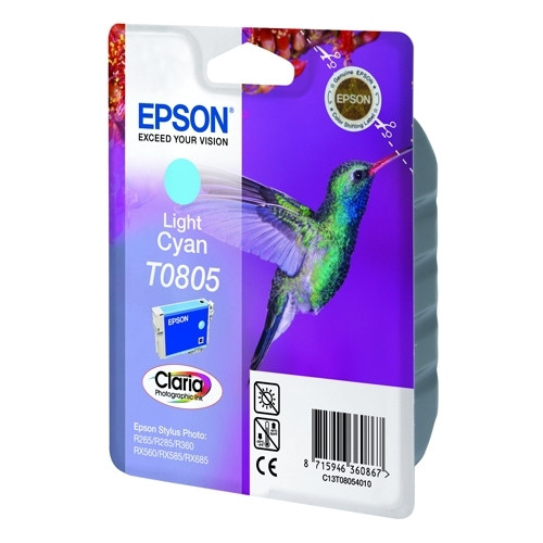 Epson T0805 cartouche d'encre cyan clair (d'origine) C13T08054011 902504 - 1