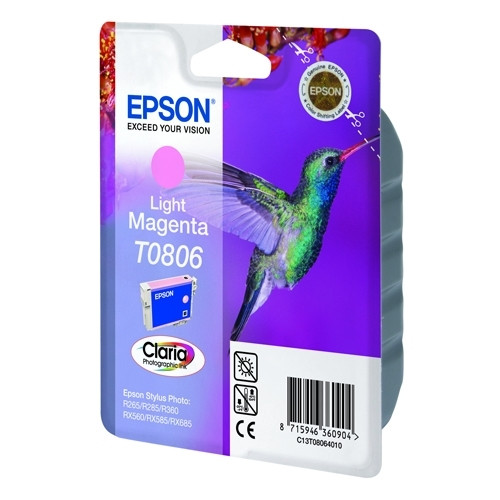 Epson T0806 cartouche d'encre magenta clair (d'origine) C13T08064011 902505 - 1