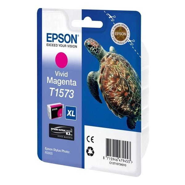 Epson T1573 cartouche d'encre magenta intense (d'origine) C13T15734010 026358 - 1