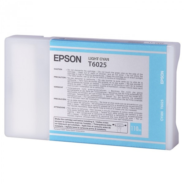Epson T6025 cartouche d'encre cyan clair (d'origine) C13T602500 026026 - 1