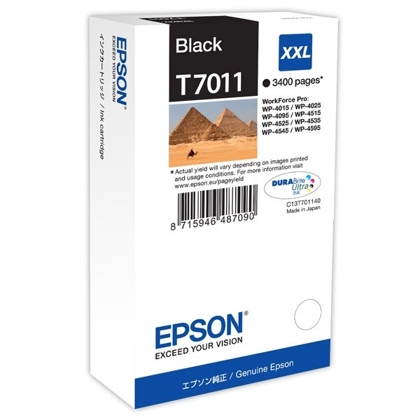 Epson T7011 cartouche d'encre noire capacité extra-haute (d'origine) C13T70114010 902556 - 1
