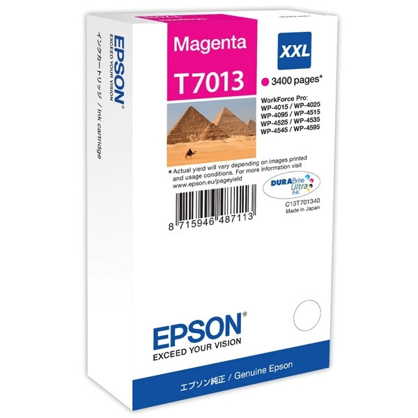 Epson T7013 cartouche d'encre magenta capacité extra-haute (d'origine) C13T70134010 026406 - 1