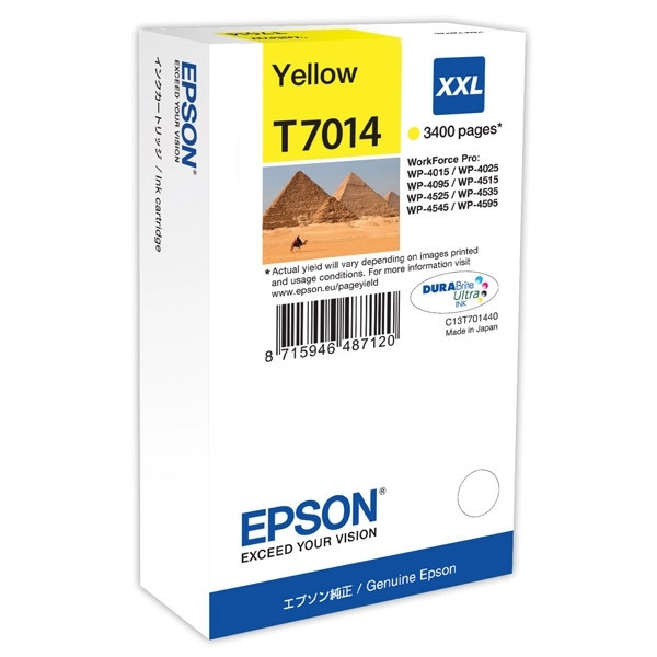 Epson T7014 cartouche d'encre jaune capacité extra-haute (d'origine) C13T70144010 902633 - 1