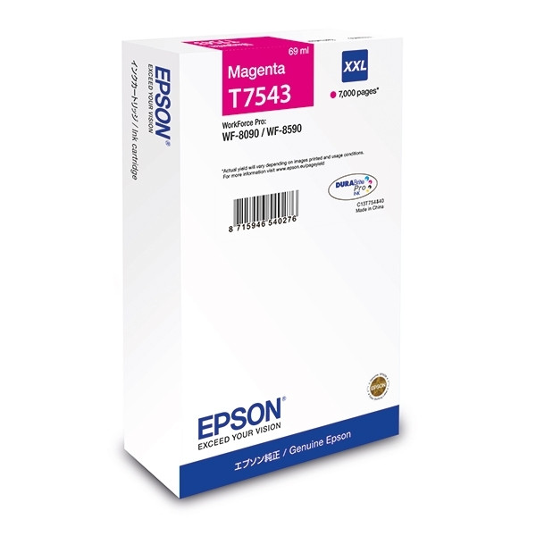 Epson T7543 cartouche d'encre magenta capacité extra-haute (d'origine) C13T754340 026928 - 1