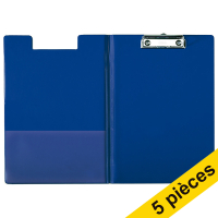 Offre : 5x Esselte porte-bloc avec rabat A4 format portrait - bleu