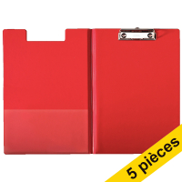 Offre : 5x Esselte porte-bloc avec rabat A4 format portrait - rouge