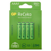 GP 950 ReCyko AAA / HR03 Ni-MH pile rechargeable (4 pièces) AAA HR03 HR3 AGP00115