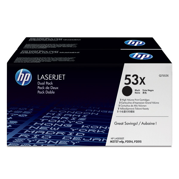 HP 53XD (Q7553XD) Pack double toner haute capacité (d'origine) - noir Q7553XD 054078 - 1