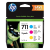 HP 711 (P2V32A) multipack (d&#039;origine) - cyan/magenta/jaune P2V32A 055298