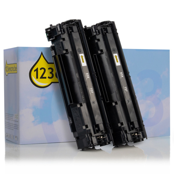 HP Marque 123encre remplace HP 83X (CF283XD) toner pack double haute capacité - noir CF283XDC 132180 - 1