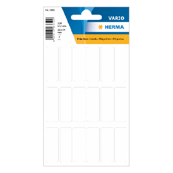 Herma 3650 étiquettes multi-usages 12 x 34 mm (126 étiquettes) - blanc 3650 230441 - 1