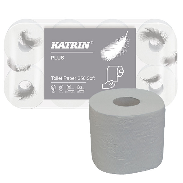 Katrin Plus papier toilette doux 3 plis 8 rouleaux 104452 110316 110317 133651 2073998 SKA06018 - 1