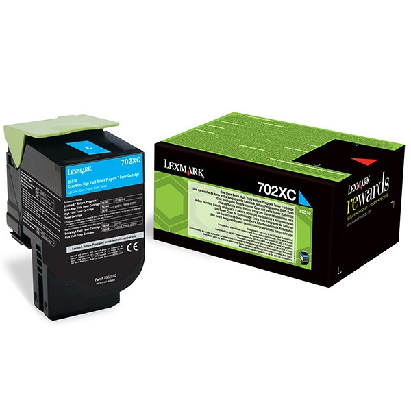 Lexmark 702XC (70C2XC0) toner extra haute capacité (d'origine) - cyan 70C2XC0 037256 - 1