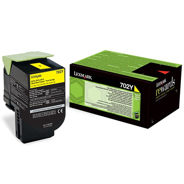 Lexmark 702Y (70C20Y0) toner (d'origine) - jaune 70C20Y0 037244 - 1