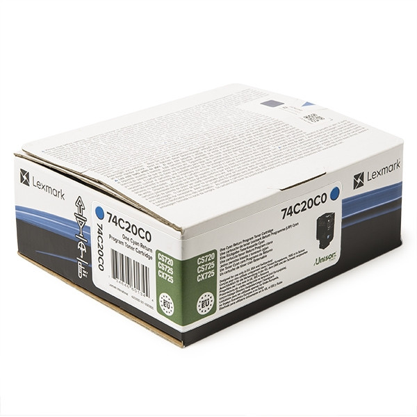 Lexmark 74C20C0 toner (d'origine) - cyan 74C20C0 037606 - 1