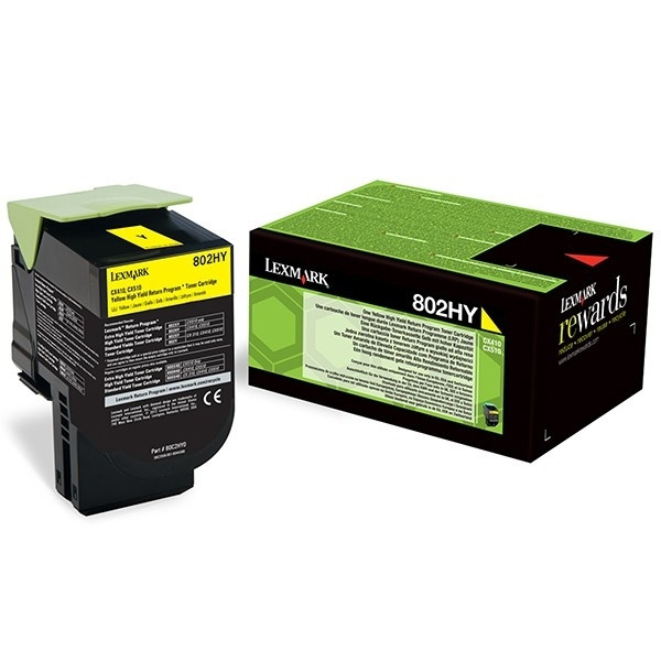 Lexmark 802HY (80C2HY0) toner jaune haute capacité (d'origine) 80C2HY0 901510 - 1