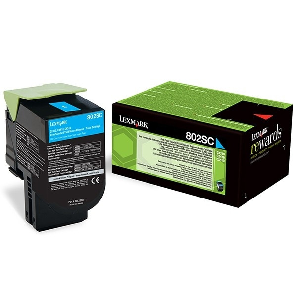 Lexmark 802SC (80C2SC0) toner (d'origine) - cyan 80C2SC0 901340 - 1