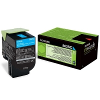 Lexmark 802SC (80C2SC0) toner (d'origine) - cyan 80C2SC0 901340