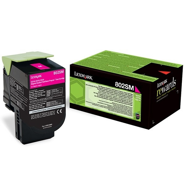 Lexmark 802SM (80C2SM0) toner (d'origine) - magenta 80C2SM0 901865 - 1