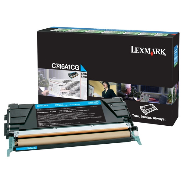 Lexmark C746A1CG toner (d'origine) - cyan C746A1CG 037208 - 1