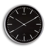 Maul MAULfly horloge murale radiocommandée en aluminium avec cadran noir (Ø 30,5 cm) - gris argenté