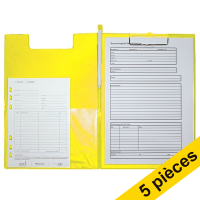 Offre : 5x Maul porte-bloc avec rabat A4 format portrait - jaune